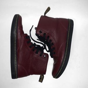 dr martens burgundy leyton leather boots
